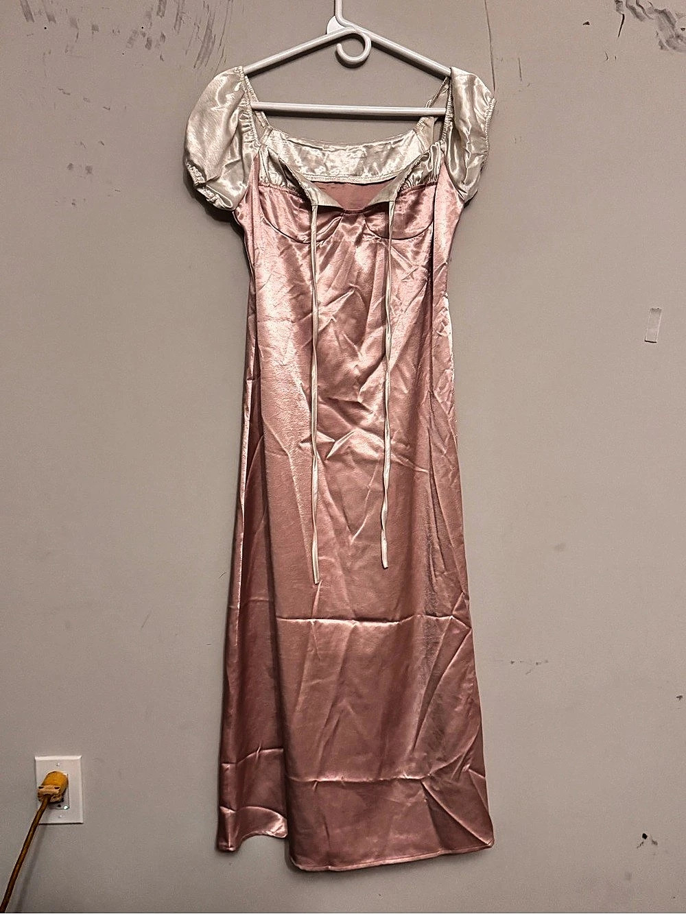 Pink Satin Maxi Dress Like New